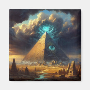 Mystic Blue Pyramide Art Magnet