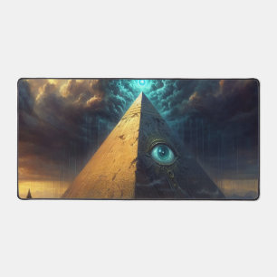 Mystic Blue Pyramide Art Schreibtischunterlage