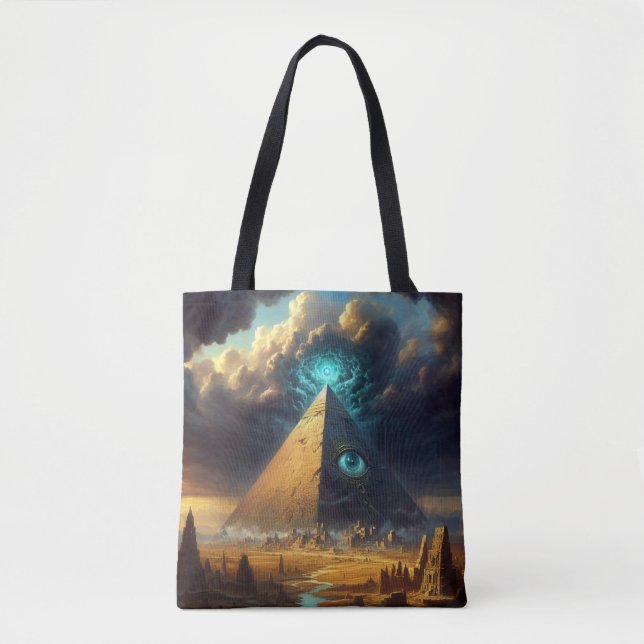 Mystic Blue Pyramide Art Tasche (Vorderseite)