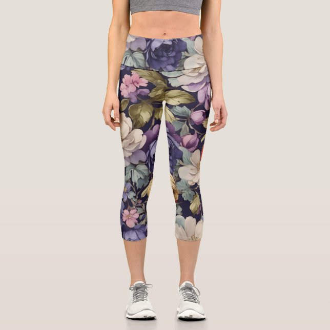 Mystic Blume Custom Retirement Geschenke für ihre  Capri Leggings (Vorderseite)