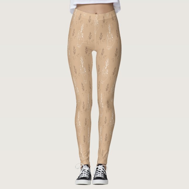 Mystic Bohemisch Beige Leggings (Vorderseite)