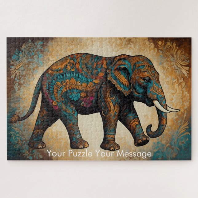 Mystic Boho Elephant Mandala (Horizontal)