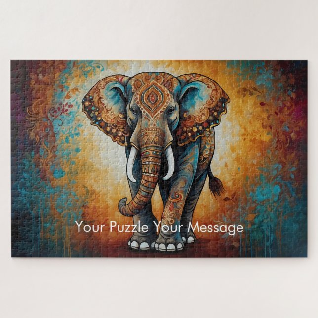 Mystic Boho Elephant Mandala (Horizontal)