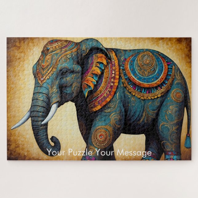 Mystic Boho Elephant Mandala (Horizontal)