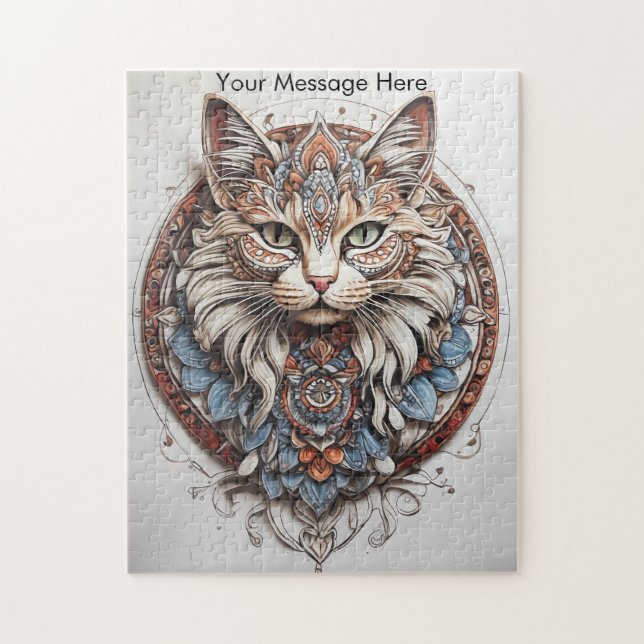 Mystic Boho Feline Cat Mandala (Vertikal)