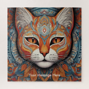 Mystic Boho Feline Cat Mandala