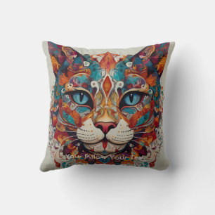 Mystic Boho Feline Mandala Kissen