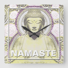 Mystic Buddha - Neutrale Töne Quadratische Wanduhr