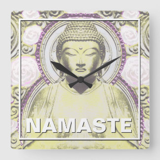 Mystic Buddha - Neutrale Töne Quadratische Wanduhr