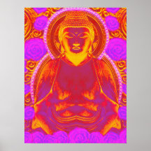 Mystic Buddha - rosa und orange lebendige Töne