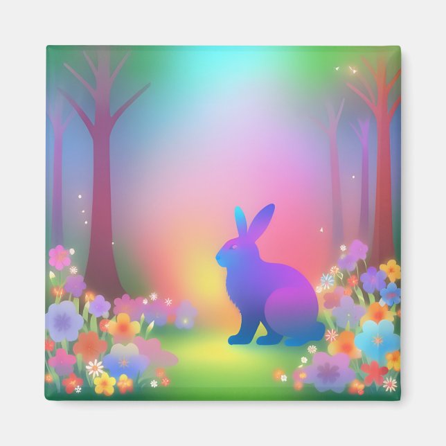 Mystic Bunny in Spring Forest Magnet (Vorne)