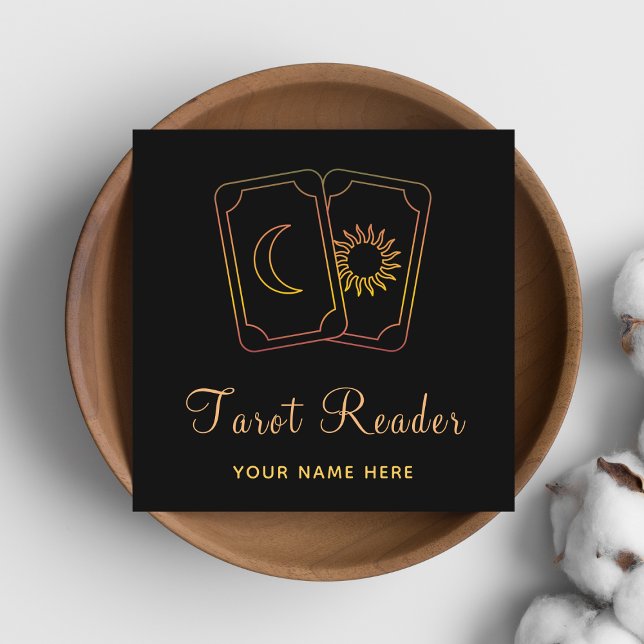 Mystic Card Reader Psychischer Glow Moon Quadratische Visitenkarte (Von Creator hochgeladen)