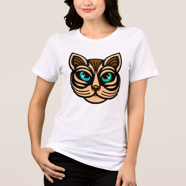 Mystic Cat Eyes Women's T-Shirt Art Tri-Blend Shirt (Vorderseite)