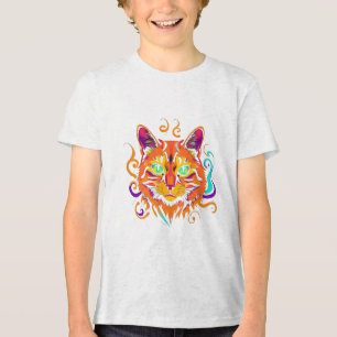 Mystic Cat – Neonfarbene Katze Tri-Blend Shirt