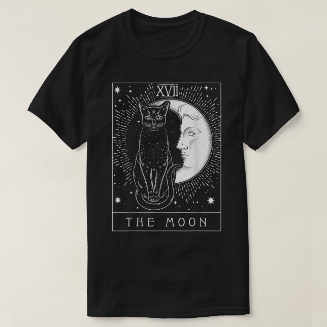 Mystic Cat Tarot | The Moon Card Art T-Shirt (Design vorne)
