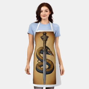 Mystic Coil Snake & Dagger Dragon T-Shirt Schürze
