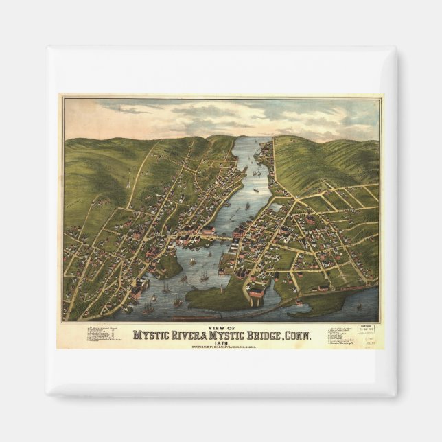 Mystic Connecticut 1879 Magnet (Vorne)