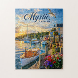 Mystic, Connecticut Hafen-Sonnenuntergang