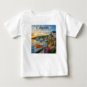 Mystic, Connecticut Hafen Sonnenuntergang Baby T-shirt