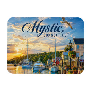 Mystic, Connecticut Hafen-Sonnenuntergang Magnet