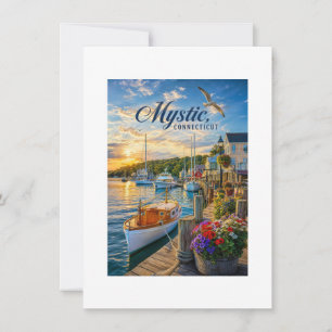 Mystic, Connecticut Hafen Sonnenuntergang Save The Date