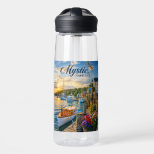Mystic, Connecticut Hafen Sonnenuntergang Trinkflasche