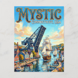 Mystic, Connecticut USA -> Mystic, Connecticut USA Postkarte