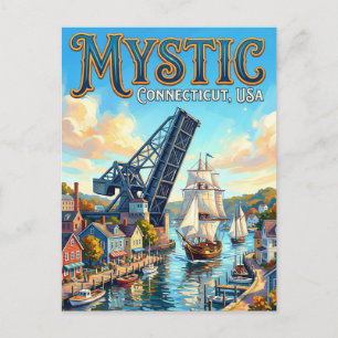Mystic, Connecticut USA -> Mystic, Connecticut USA Postkarte