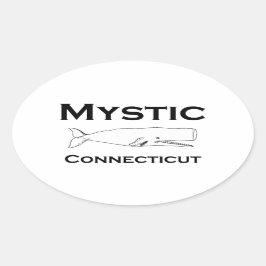 Mystic Connecticut Vintag Wal Ovaler Aufkleber