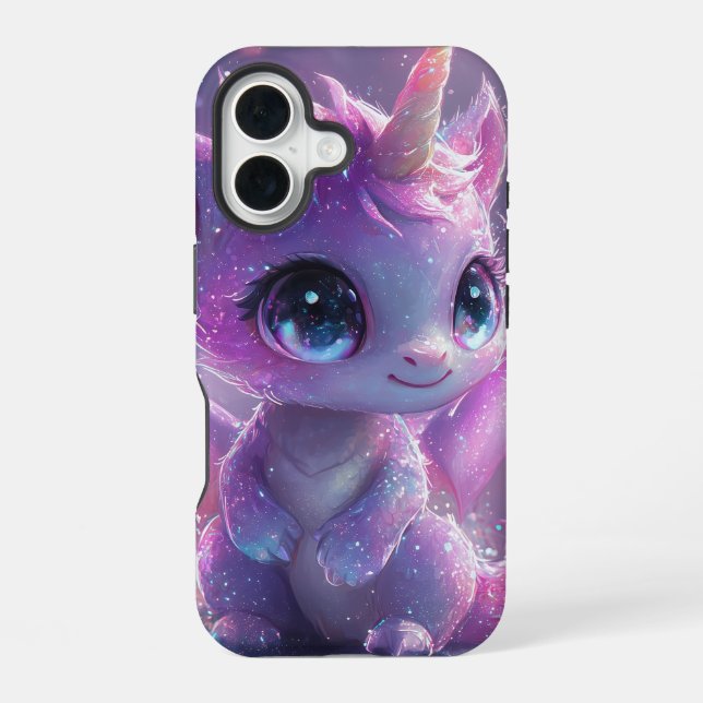 Mystic Crystal Unicorn Dragon Phone Case iPhone 16 Hülle (Rückseite)