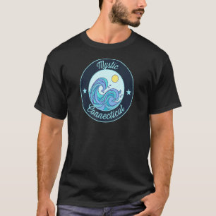 Mystic CT Connecticut Souvenir Nautical Surfer Gra T-Shirt