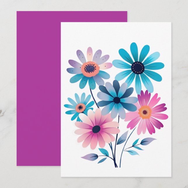 Mystic Daisy Bloom Einladung (Vorne/Hinten)