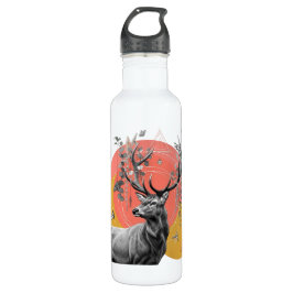 Mystic Deer Collage Edelstahlflasche