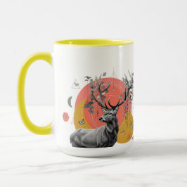 Mystic Deer Collage Tasse