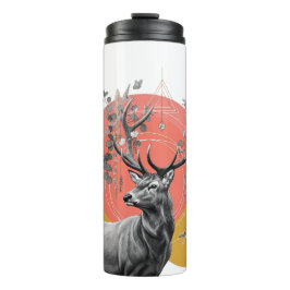 Mystic Deer Collage Thermosbecher