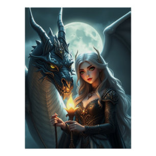 Mystic Dragon Fantasy Art Poster