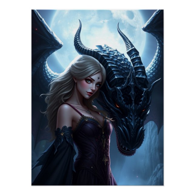 Mystic Dragon Fantasy Art Poster (Vorderseite)