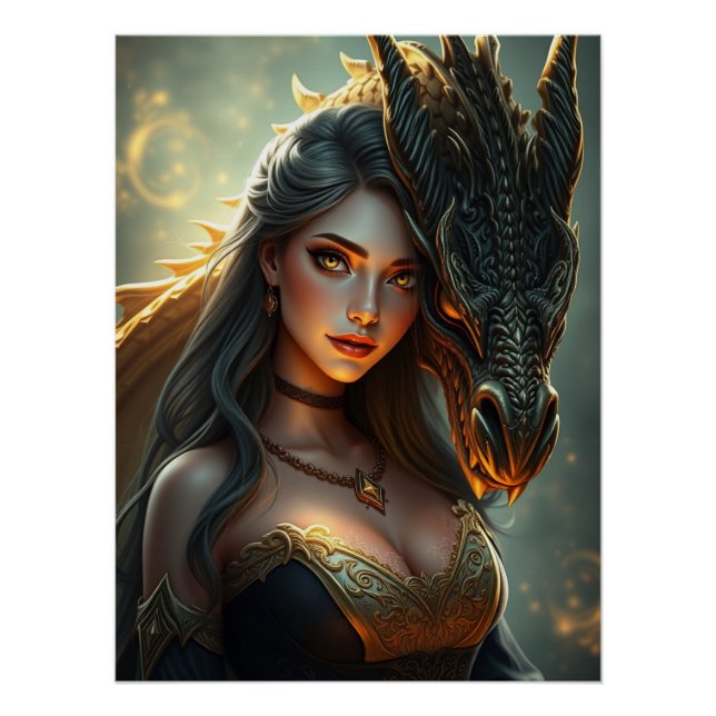 Mystic Dragon Fantasy Art Poster (Vorderseite)