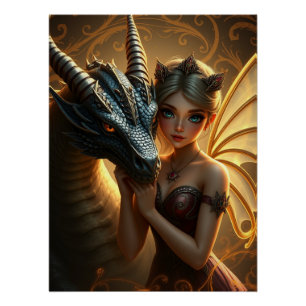 Mystic Dragon Fantasy Art Poster