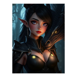 Mystic Dragon Fantasy Art Poster