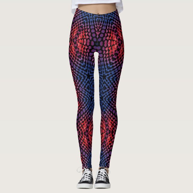 Mystic Dragon Scale farbenfrohe Gestaltung Leggings (Vorderseite)