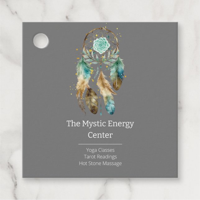 Mystic Dreamcatcher Spirituelle Metaphysische Yoga Geschenkanhänger (Vorderseite)