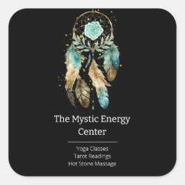 Mystic Dreamcatcher Spirituelle Metaphysische Yoga Quadratischer Aufkleber