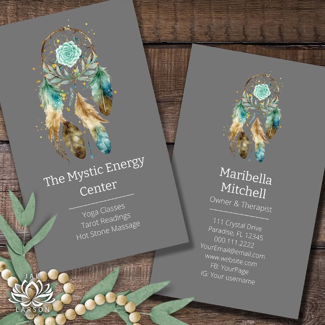 Mystic Dreamcatcher Spirituelle Metaphysische Yoga Visitenkarte (Von Creator hochgeladen)