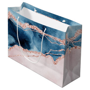 Mystic Elegance Aquamarines Blau und Rose Gold A Große Geschenktüte
