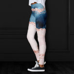 Mystic Elegance | Aquamarines Blau und Rose Gold A Leggings<br><div class="desc">Herrlicher Marmoragatstein mit Imitaten metallische Folie und Glitzer Venen mit einem ausgeklügelten Aquarellstein geode Stein durch Imitate metallisch und spritzen. Modernes Design perfekt für berufliches persönliches Branding oder um Ihrem Leben den perfekten Pop zu verleihen! Für andere Farben oder passende Produkte, besuchen Sie bitte den JustFharryn Zazzle Store, oder kontaktieren...</div>