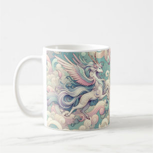 Mystic Elegance: Pastel Kirin Whispers Kaffeetasse