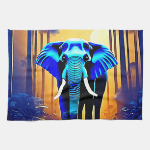 Mystic Elephant: Sunset Forest Journey Geschirrtuch