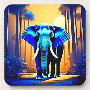 Mystic Elephant: Sunset Forest Journey Getränkeuntersetzer