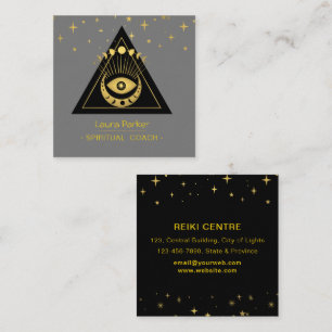 Mystic Eye Boho Celestial Moon Energy Healer Quadratische Visitenkarte
